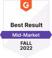 G2 Best Result Mid-Market Fall 2022