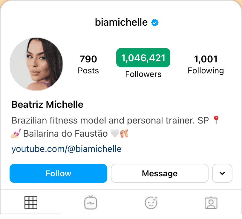 Instagram follower growth after using Outfame