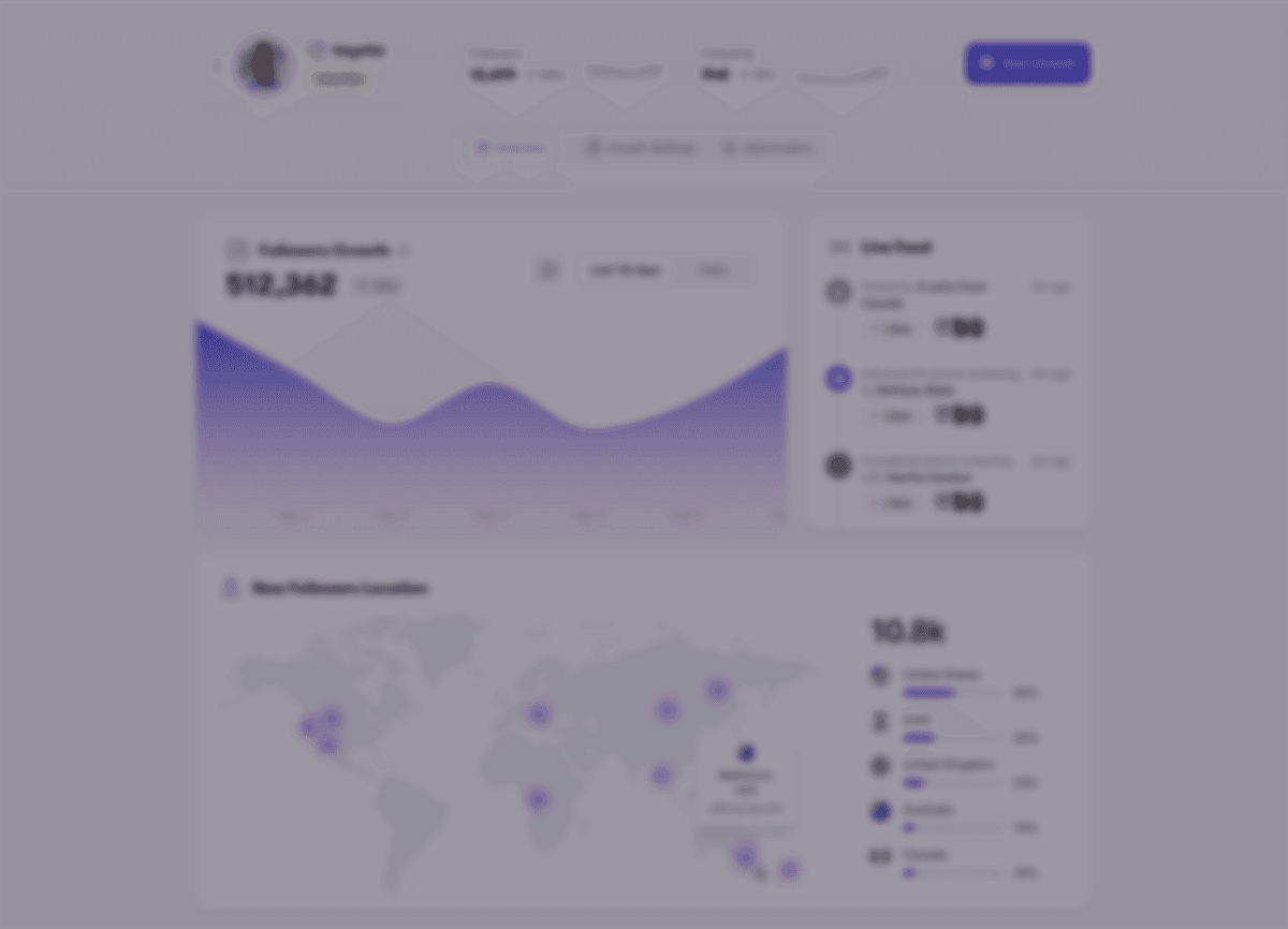Outfame Dashboard Web App Screenshot