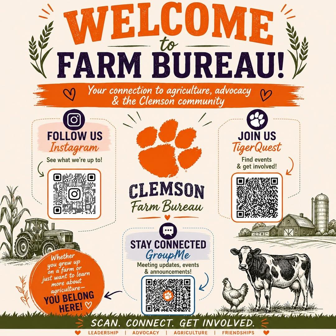 Instagram post by @clemsoncollegiatefarmbureau