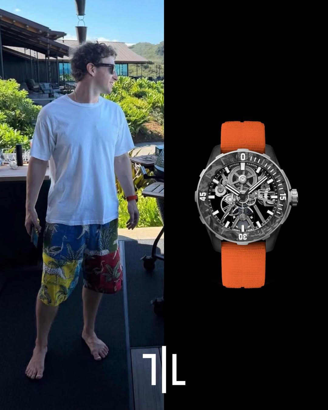 Mark Zuckerberg, founder and CEO of Meta, was spotted wearing the @ulyssenardin Diver [AIR] — the world’s lightest mechanical dive watch.

Weighing just 51 grams, the Diver [AIR] pushes Ulysse Nardin’s lightweight engineering to an extreme, combining a skeletonized movement with an impressive 90-hour power reserve.

A technical masterpiece built around an uncompromising approach to weight reduction.

Retail price: $38,000.

Photo: @ulyssenardin

#ulyssenardin #diverair #zuckerberg #markzuckerberg #luxurywatches #insaneluxury