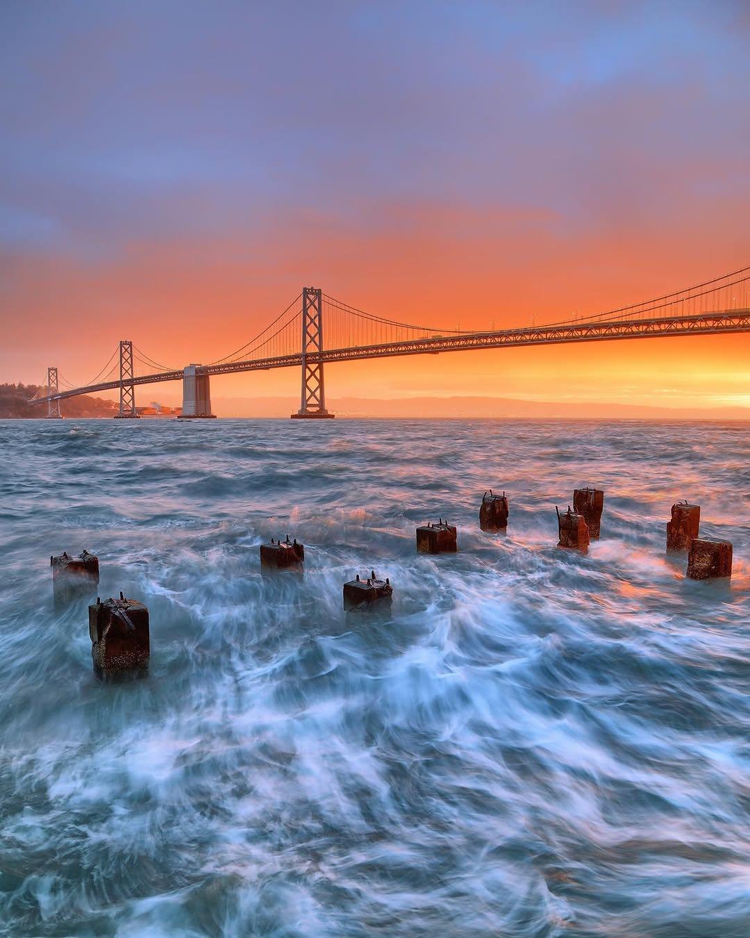 Sunrise view the bay bridge San Francisco