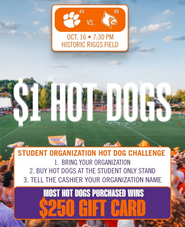 @clemsonmsoccer's Instagram post posted on date 10/14/2026 which generated 376 likes and 1 comments