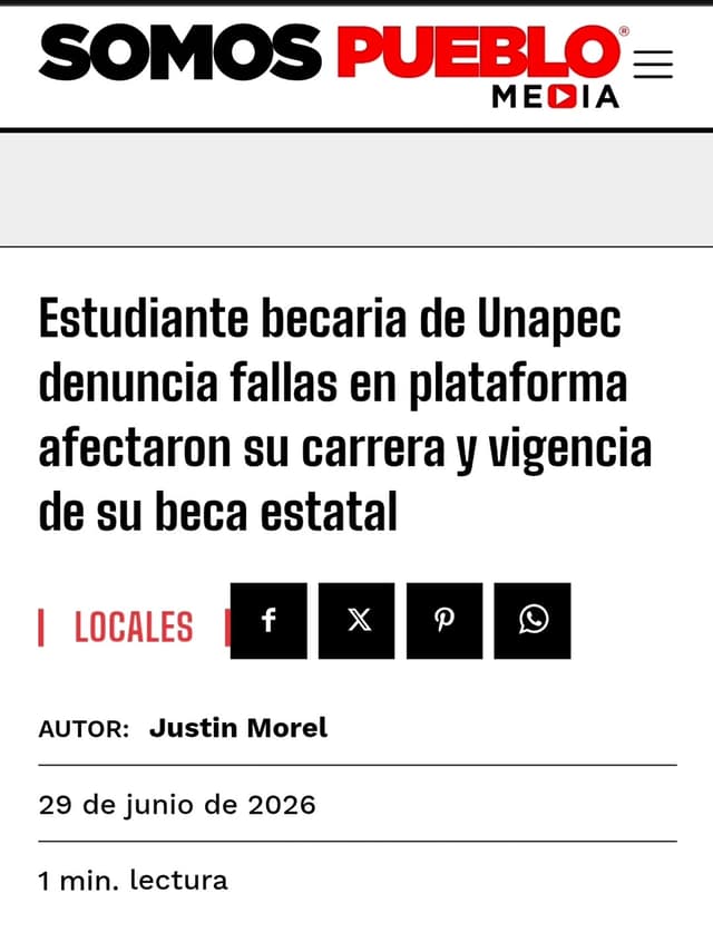 @denunciauniversidadapec's Instagram post posted on date 6/29/2026 which generated 10 likes and 4 comments