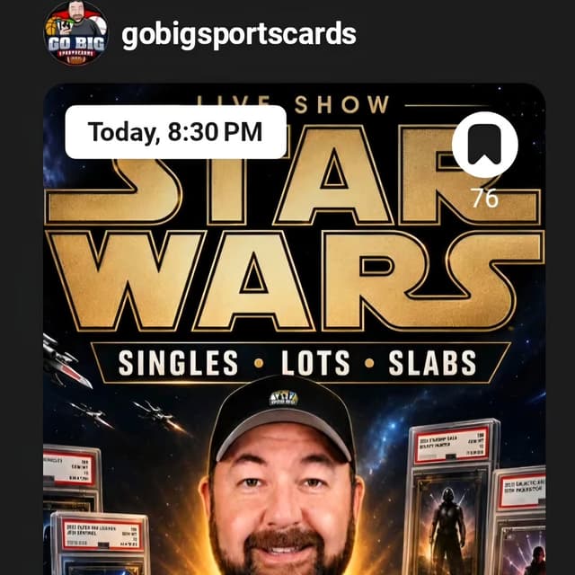 @go_big_sportscards's Instagram post posted on date 8/8/2026 which generated 9 likes and 1 comments