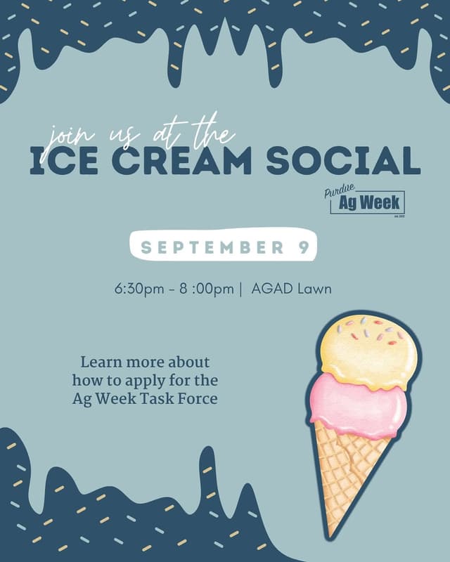 @purdueagweek's Instagram post posted on date 9/2/2026 which generated 63 likes and 0 comments