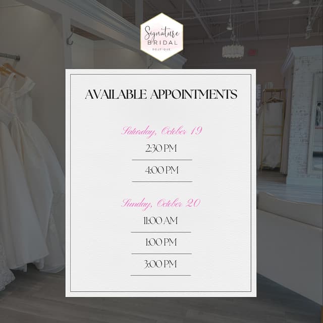 @signaturebridalstl's Instagram post posted on date 10/16/2024 which generated 6 likes and 0 comments