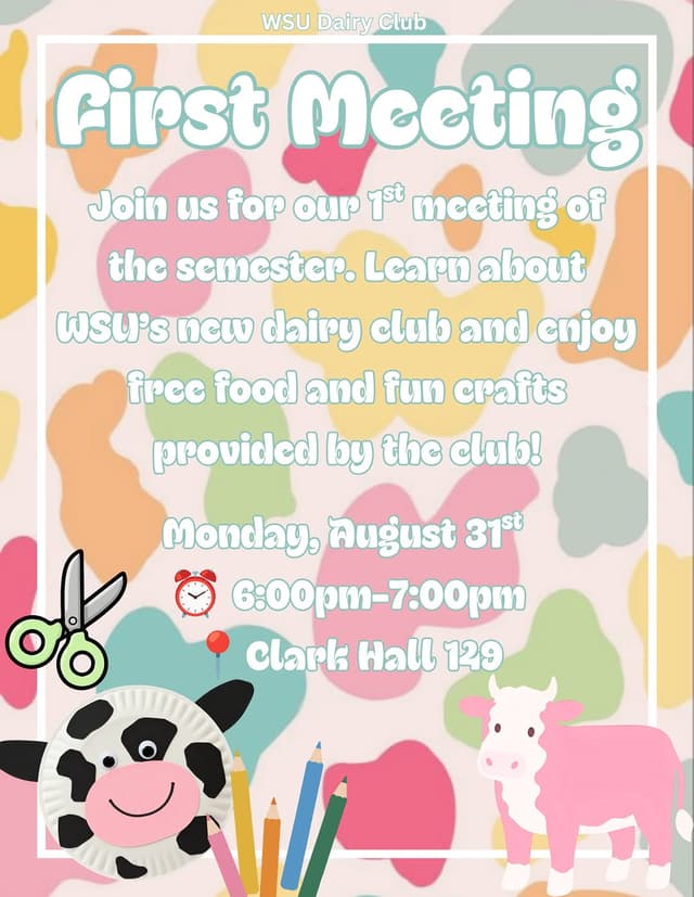 @wsu_dairy_club's Instagram post posted on date 8/19/2026 which generated 33 likes and 0 comments